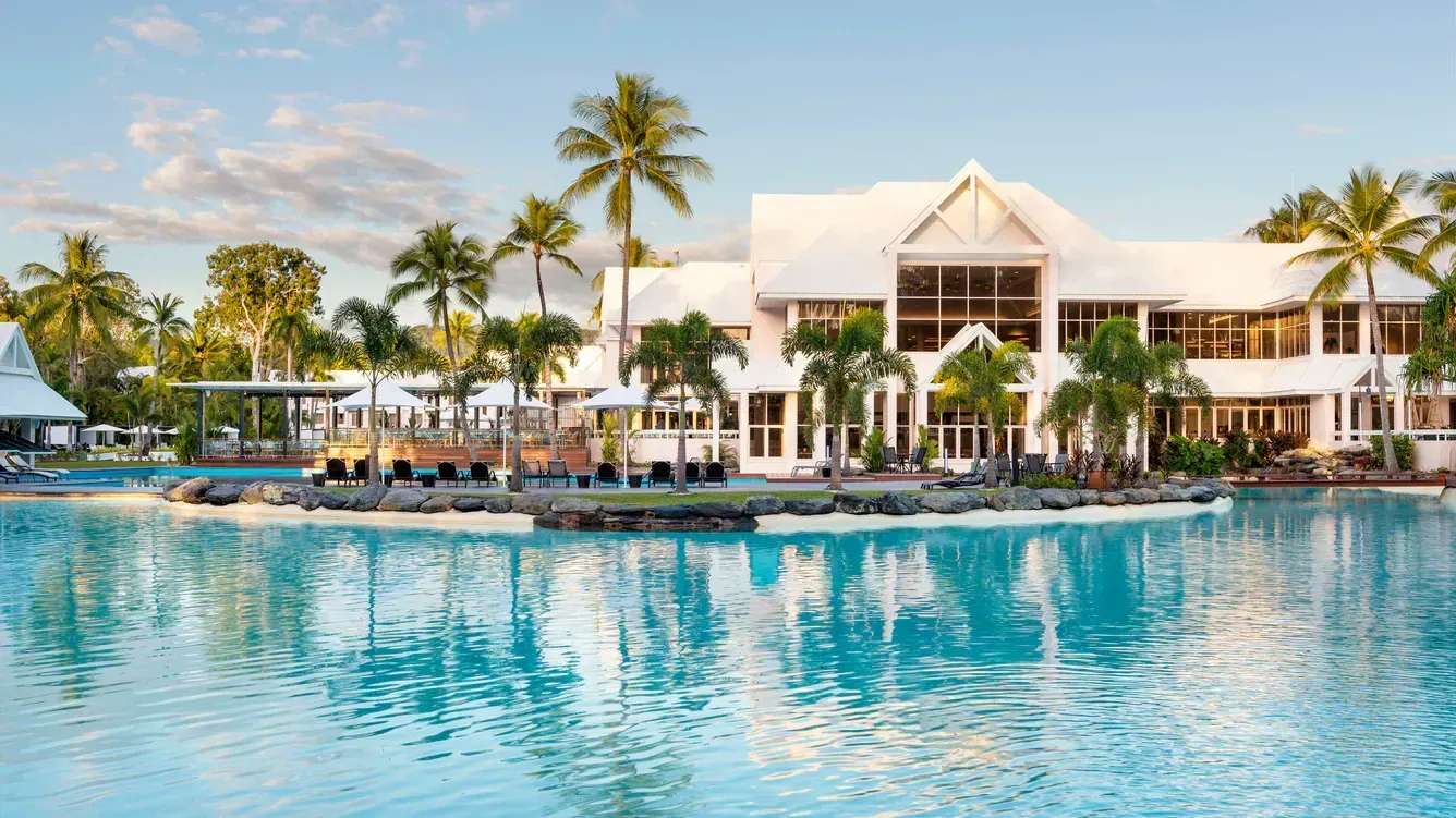 Sheraton Grand Mirage resort in Port Douglas during external repainting